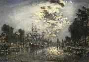 Johan Barthold Jongkind Rotterdam in the Moonlight Germany oil painting artist
